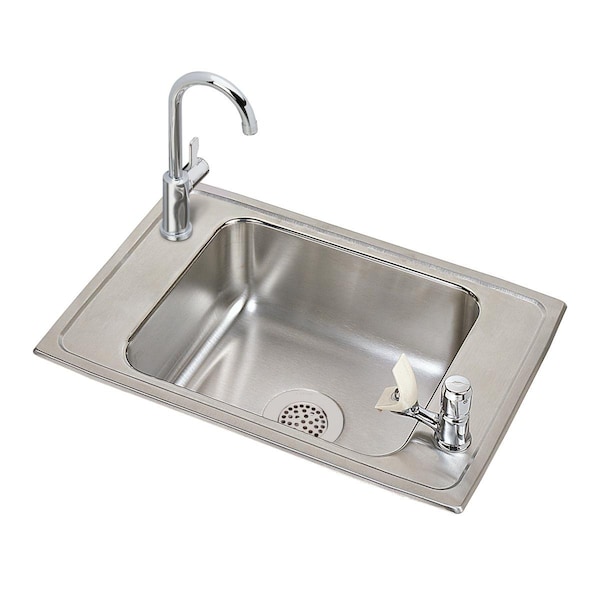 Elkay Celebrity Ss 25X17X6.9 Single Bowl Drop-In Classroom Sink And Faucet Kit CDKRC2517VRC - main